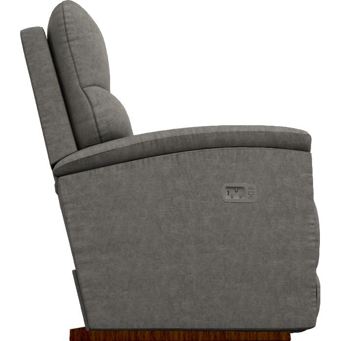  La-Z-Boy Trouper Power Rocking Recliner w/ Headrest - Charcoal IMAGE 3
