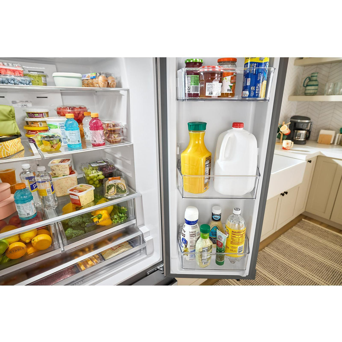  Whirlpool 36-inch, 30 cu. ft. Freestanding French 3-Door Refrigerator with External Water and Ice Dispensing System WRFF3536SV IMAGE 11