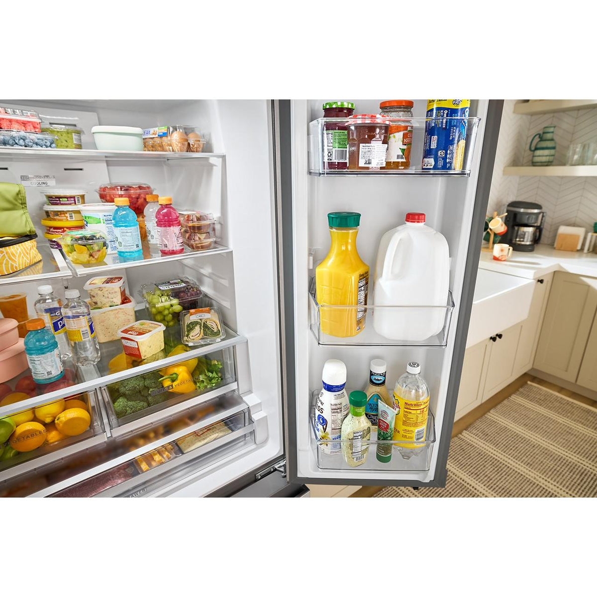  Whirlpool 36-inch, 30 cu. ft. Freestanding French 3-Door Refrigerator with External Water and Ice Dispensing System WRFF3536SW IMAGE 9