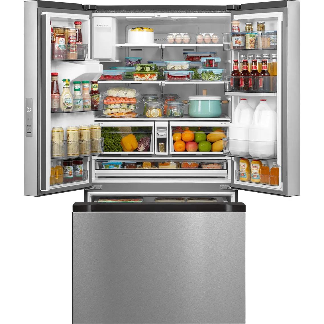  Midea 36-inch, 29.3 cu. ft. Freestanding French 3-Door Refrigerator External Water and Ice Dispensing System MRF29D2AST IMAGE 3
