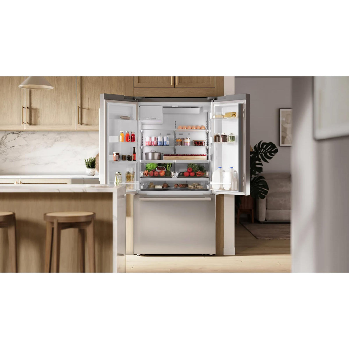  Bosch 36-inch, 21.6 cu. ft. Counter-Depth  French 3-Door Refrigerator with Water and Ice Dispensing System B36CD52SNS IMAGE 18