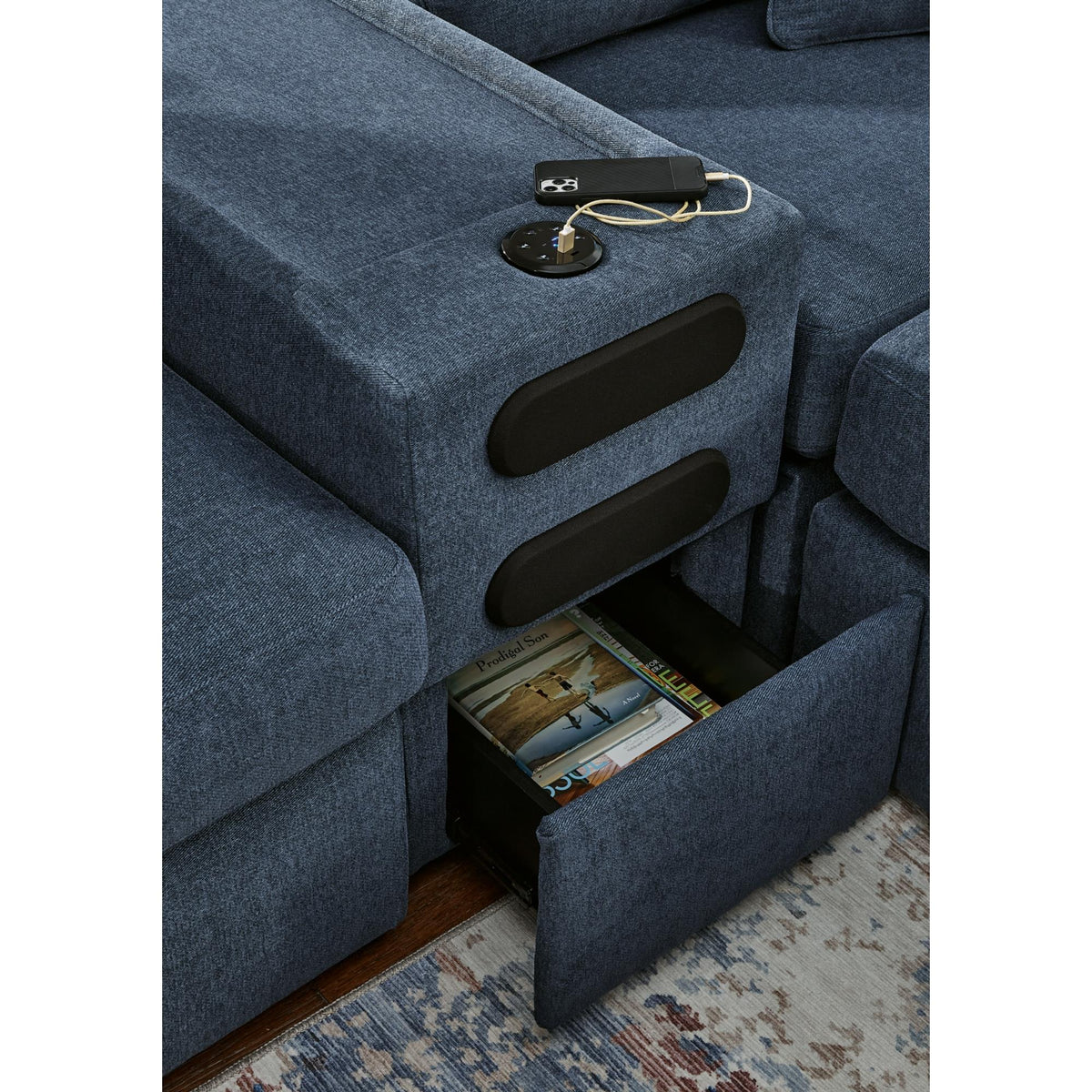  Signature Design by Ashley Modmax 92121S75 7 pc Sectional with Audio Console IMAGE 2