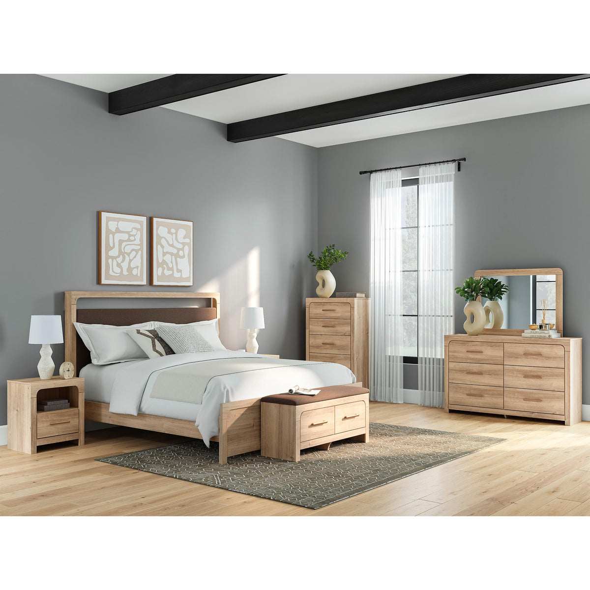  Signature Design by Ashley Kinlanni PCB1360-58 King Upholstered Panel Headboard IMAGE 4