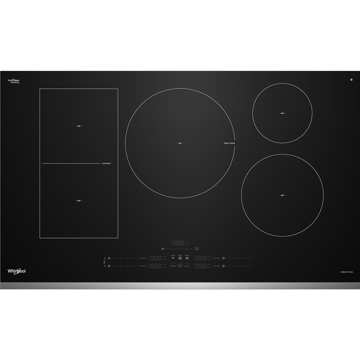  Whirlpool 36 inch Intelligent Induction Cooktop with Temp Cook™ Technology and WipeClean™ Coating WCIT7536SS IMAGE 1