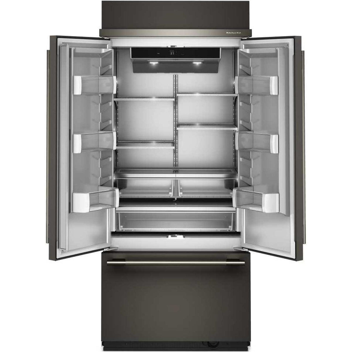  KitchenAid 36-inch, 20.8 cu. ft. Built-in French 3-Door Refrigerator KBFN536SBE IMAGE 2