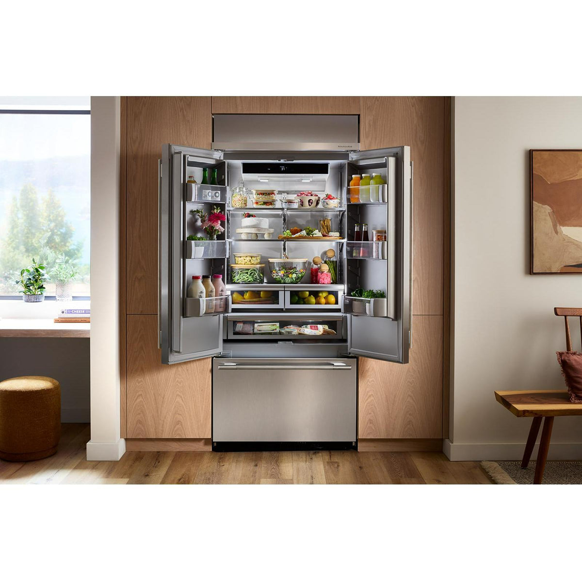  KitchenAid 36-inch, 20.8 cu. ft. Built-in French 3-Door Refrigerator KBFN536SPS IMAGE 18