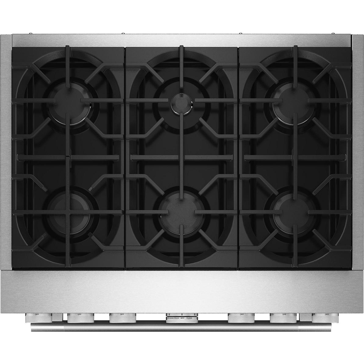  KitchenAid 36-inch, 5.1 cu. ft. Freestanding Commercial-Style Dual-Fuel Range with Even-Heat™ True Convection KFDS936SSC IMAGE 6