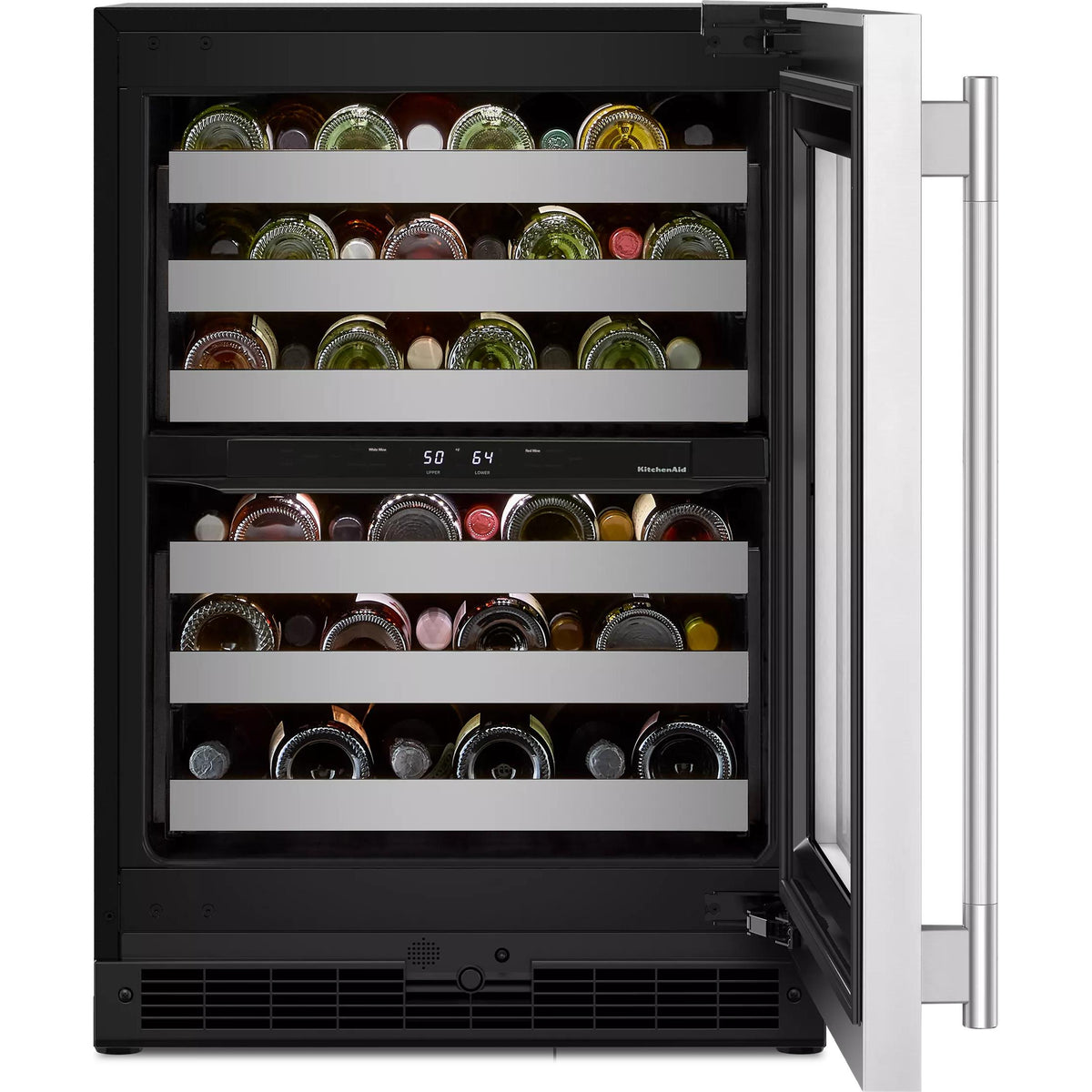  KitchenAid 46-Bottle Undercounter Wine Cellar with Full-Extension Metal-Front Racks KUWR324SSB IMAGE 7