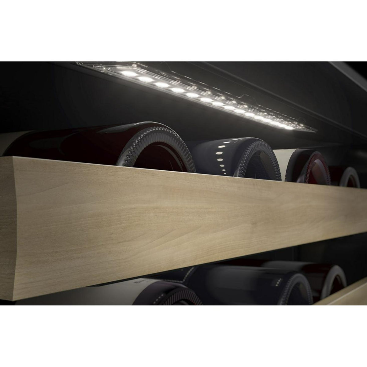  KitchenAid 46-Bottle Undercounter Wine Cellar with Full-Extension Wood-Front Racks KUWR524SPS IMAGE 5