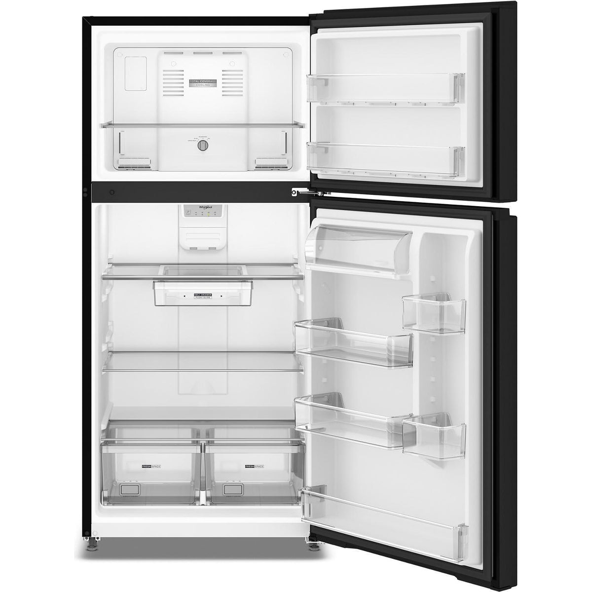  Whirlpool 29.5-inch, 19 Cu. Ft. Top Freezer Refrigerator with Total Coverage Cooling WRTX5419SB IMAGE 2