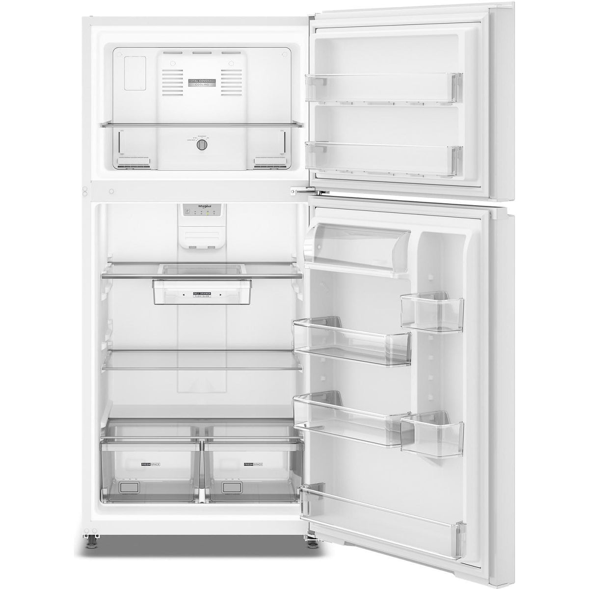  Whirlpool 29.5-inch, 19 Cu. Ft. Top Freezer Refrigerator with Total Coverage Cooling WRTX5419SW IMAGE 2