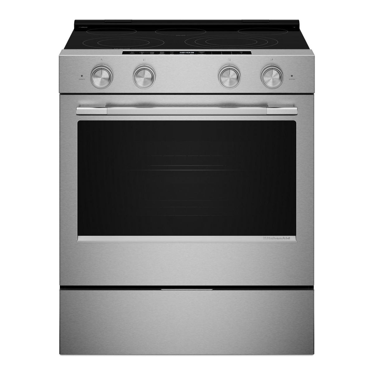  KitchenAid 30-inch Slide-in Electric Range with  Convection Cooking Modes YKSES530SPS IMAGE 1
