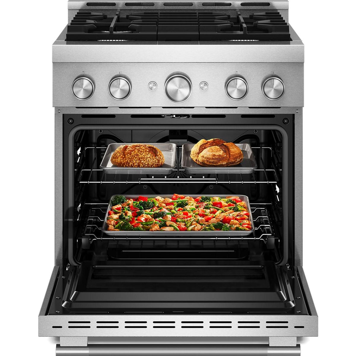  KitchenAid 30-inch Slide-in Gas Range with 4 Burners KFGS930SSS IMAGE 2