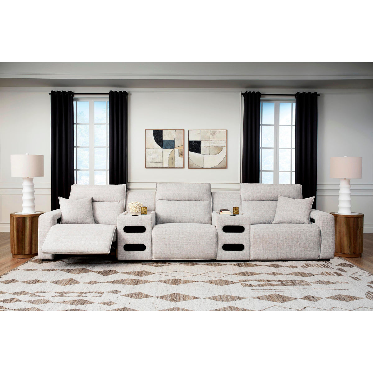  Signature Design by Ashley ModMax II 65907S13 5 pc Power Reclining Sectional with Audio Consoles IMAGE 2