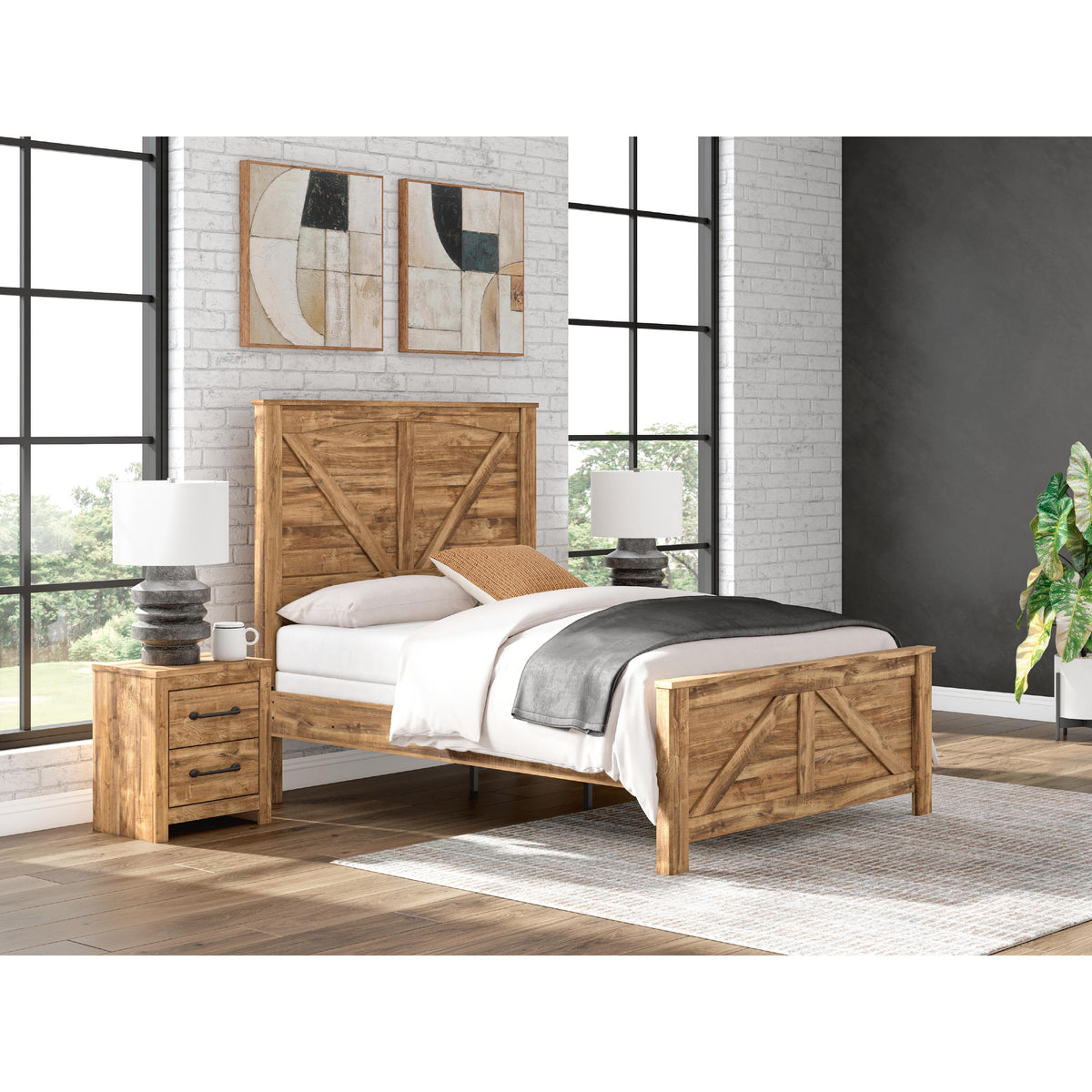  Signature Design by Ashley Maystonna PCB1580B2 Queen Crossbuck Panel Bed IMAGE 2