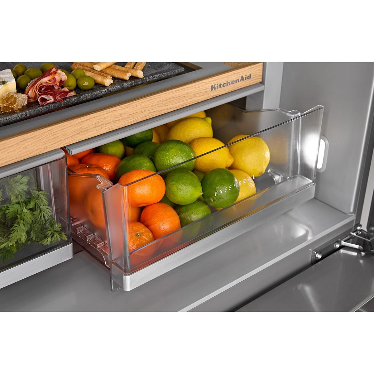  KitchenAid 36-inch, 30 cu. ft. French 3-Door Refrigerator with Interior Water Dispenser and Ice Maker KRMF336SPS IMAGE 7