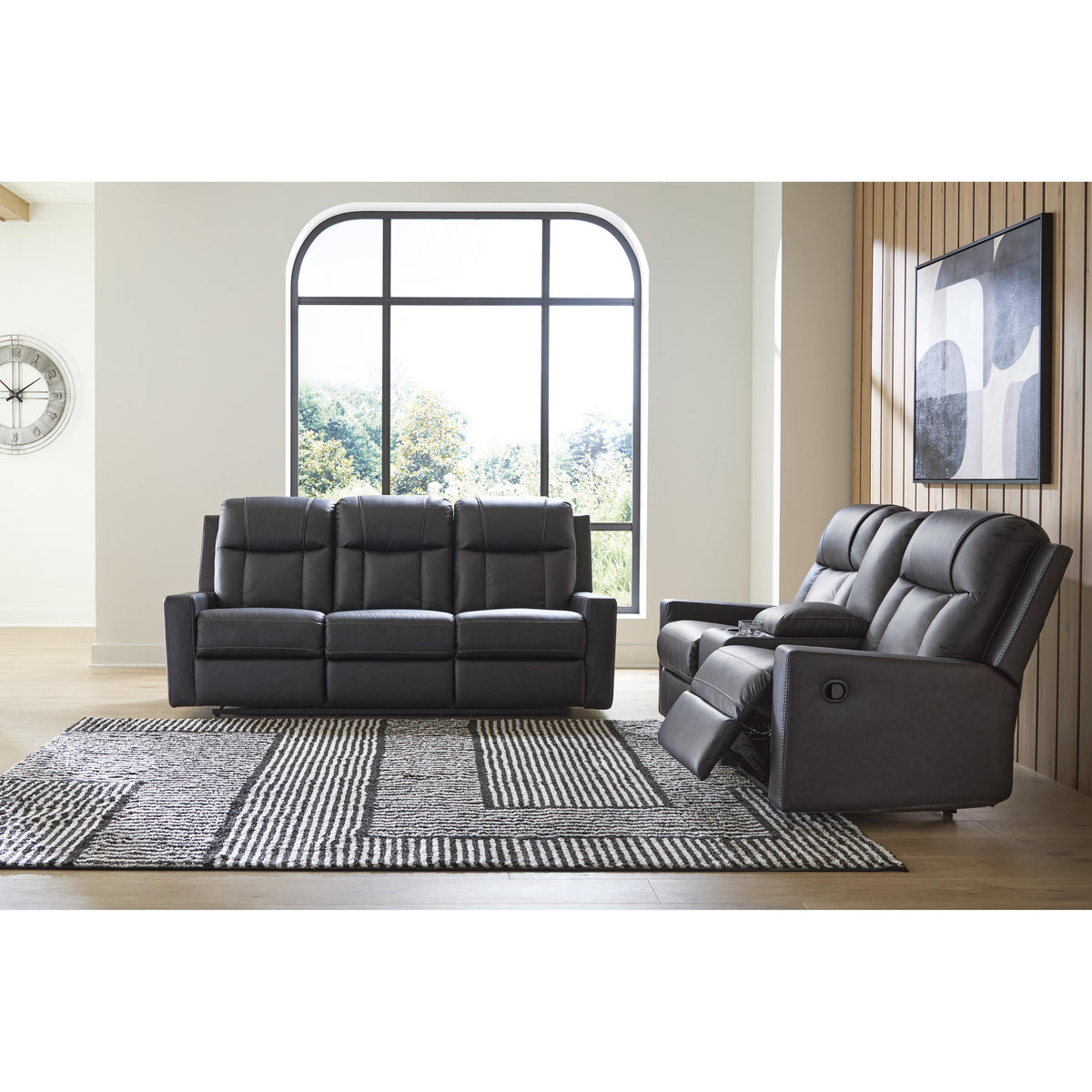  Benchcraft Mackmenville Reclining Leather Look Loveseat with Console 7471394 IMAGE 8