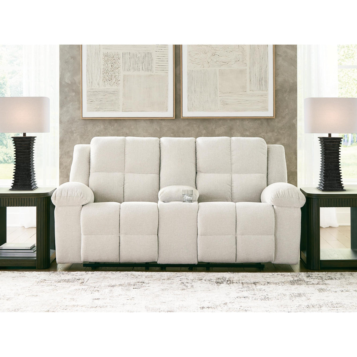  Benchcraft Orlen Reclining Fabric Loveseat with Console 8160294 IMAGE 2