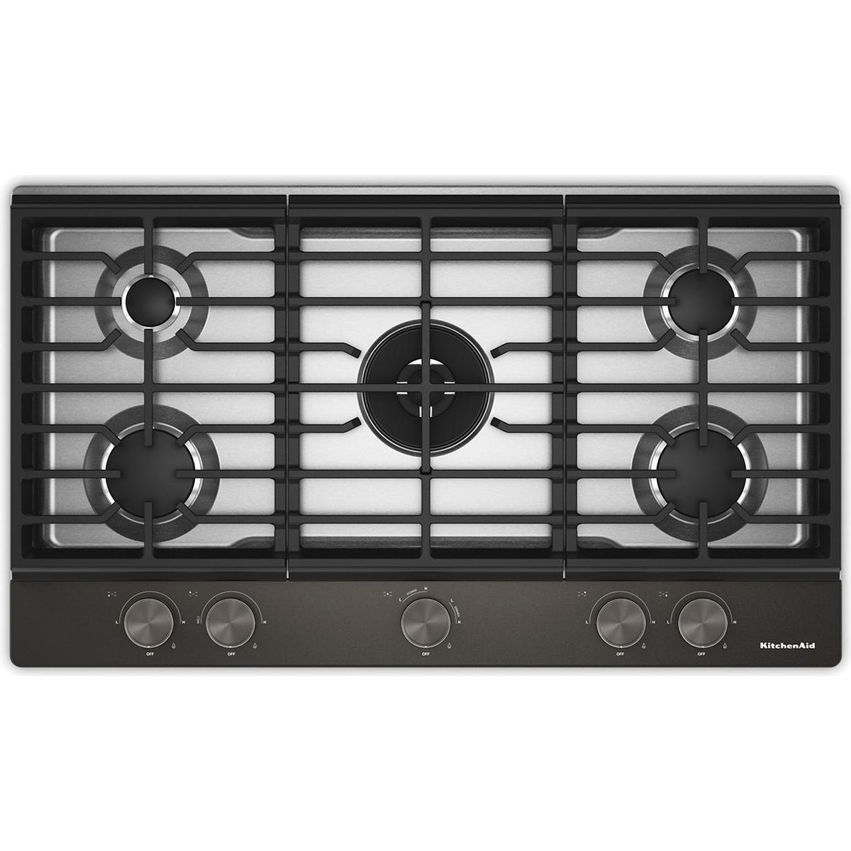  KitchenAid 36-inch Built-in Gas Cooktop with 5 Burners KCGK736SBE IMAGE 1