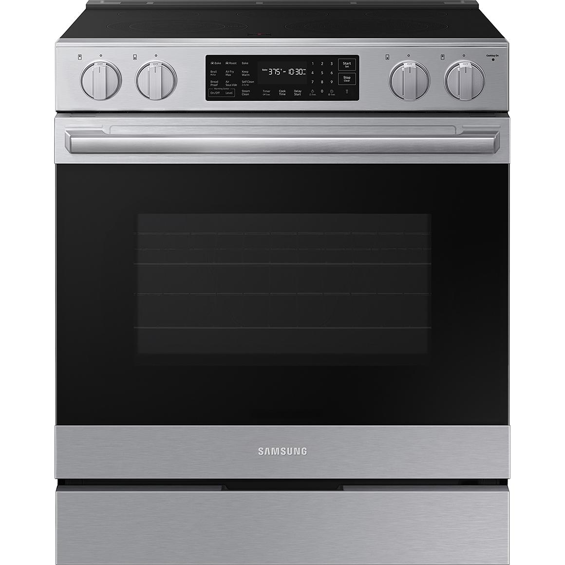  Samsung 30-inch Slide-in Electric Range with Wi-Fi NSE80H63SRAC IMAGE 1