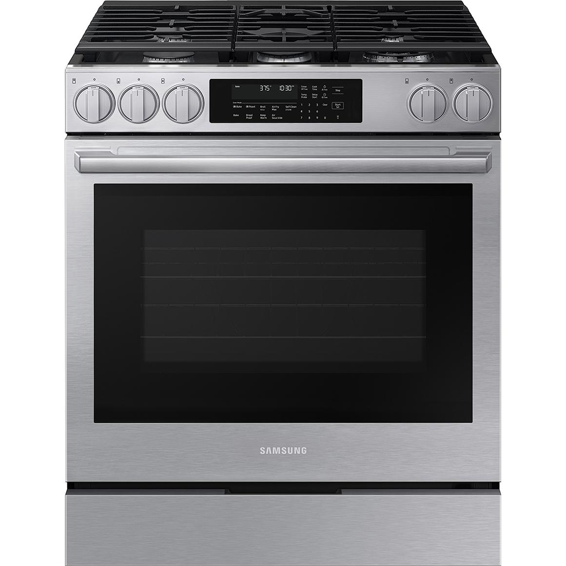  Samsung 30-inch Slide-in Gas Range with Wi-Fi NSG90H60SRAA IMAGE 1