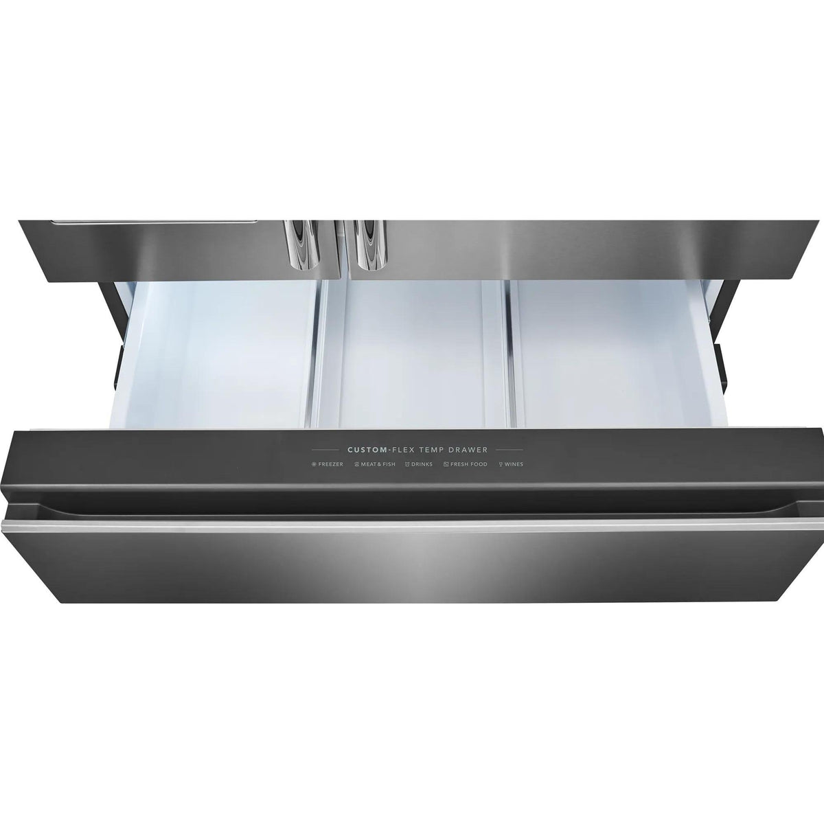  Frigidaire Professional 36-inch, 26.3 cu. ft. Freestanding French 4-Door Refrigerator with Custom-Flex® Temperature Drawer PRMS2790BF IMAGE 9