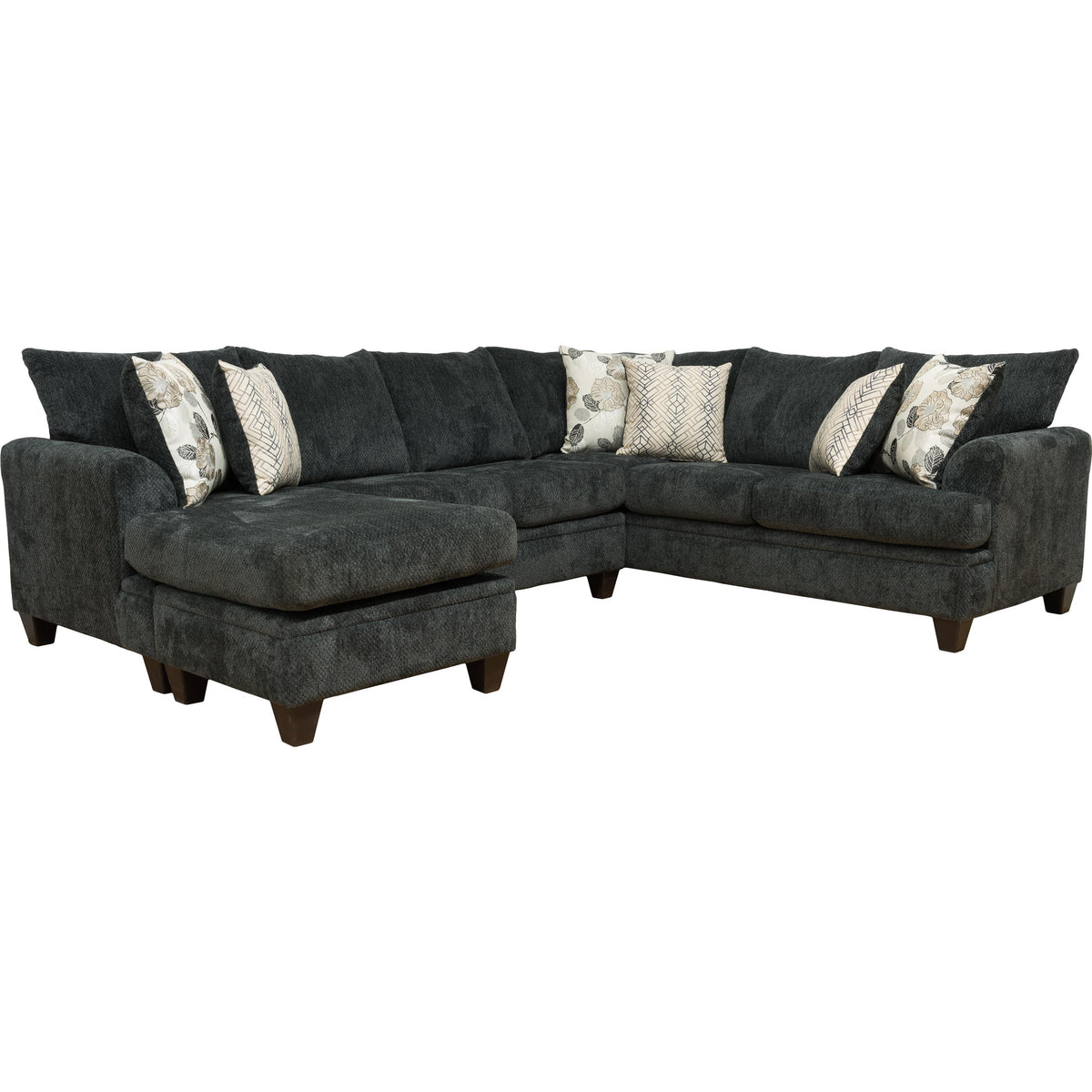  Minhas Furniture Coastline Fabric 2 pc Sectional Coastline 6140 2 pc Sectional - Charcoal IMAGE 1