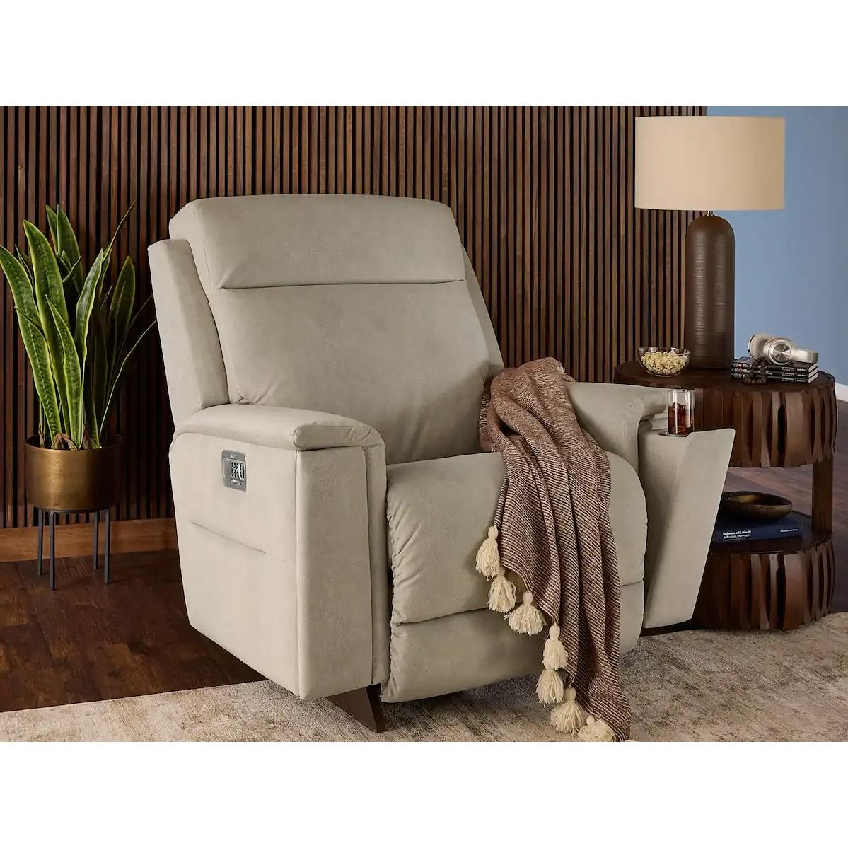  La-Z-Boy Ace Power Rocker Fabric Recliner Ace 10U805 Power Rocking Recliner w/ Headrest IMAGE 1