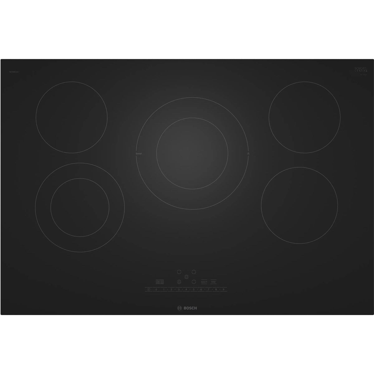  Bosch 30-inch Built-In 800 Series Electric Cooktop without frame NET8062UC IMAGE 1