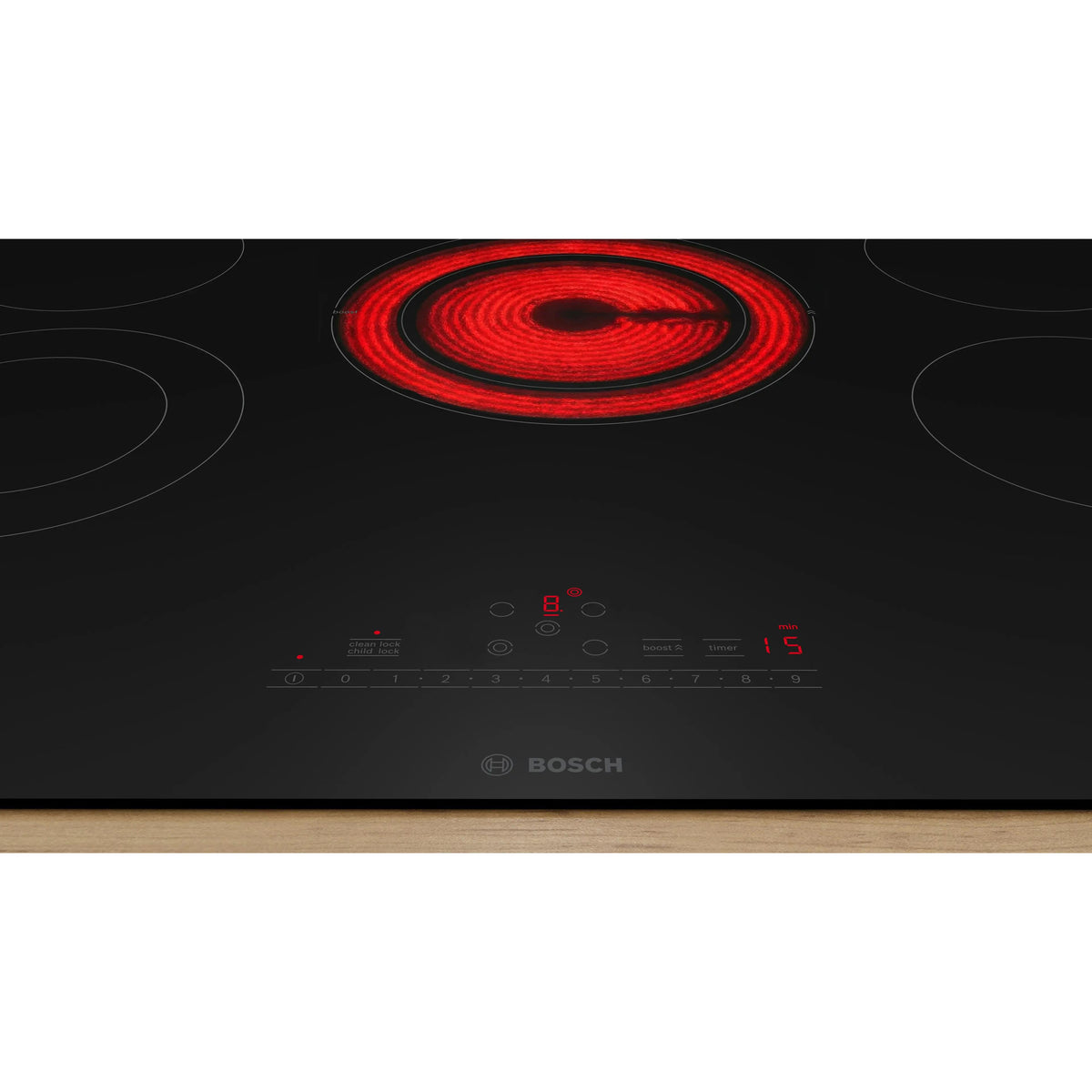  Bosch 30-inch Built-In 800 Series Electric Cooktop without frame NET8062UC IMAGE 3