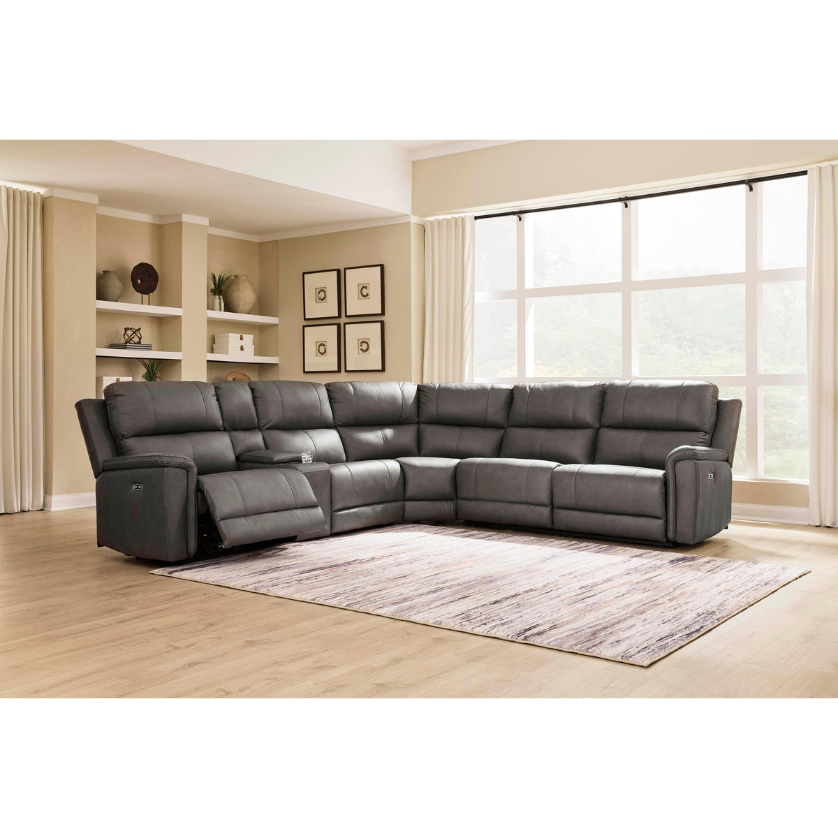  Signature Design by Ashley Bleckley Power Reclining Leather Match 6 pc Sectional PCU1200058C/PCU1200057C/PCU1200046C/PCU1200077C/PCU1200031C/PCU1200062C IMAGE 2