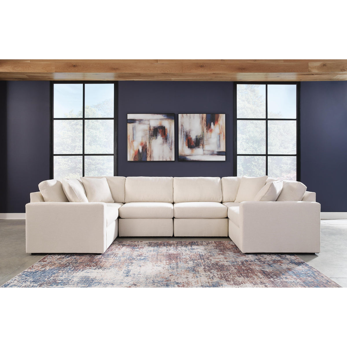  Signature Design by Ashley® Modmax 92103U18 6 pc Sectional and Ottoman - Oyster IMAGE 2