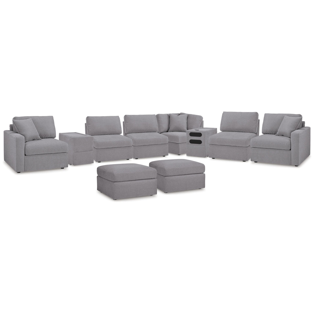  Signature Design by Ashley® Modmax 92104U13 8 pc Sectional and 2 Ottomans - Granite IMAGE 1